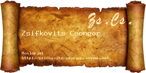 Zsifkovits Csongor névjegykártya